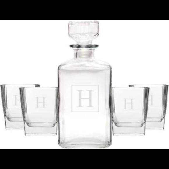 *H* Cathy's Concepts 5pc Monogrammed Decanter Set - Picture 1 of 4